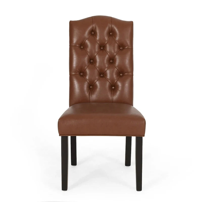 Set of 2 Harriet Modern Tufted Faux Leather Dining Chairs by Christopher Knight Home - Dimensions: 21.5" L x 25.75" W x 41.5" H 15