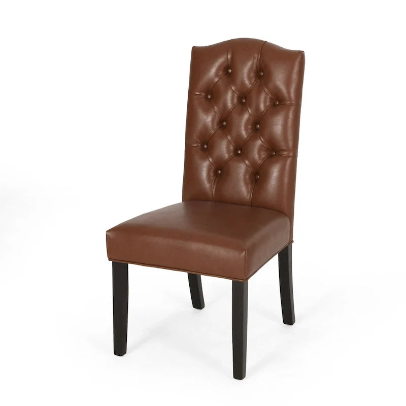 Set of 2 Harriet Modern Tufted Faux Leather Dining Chairs by Christopher Knight Home - Dimensions: 21.5" L x 25.75" W x 41.5" H 16