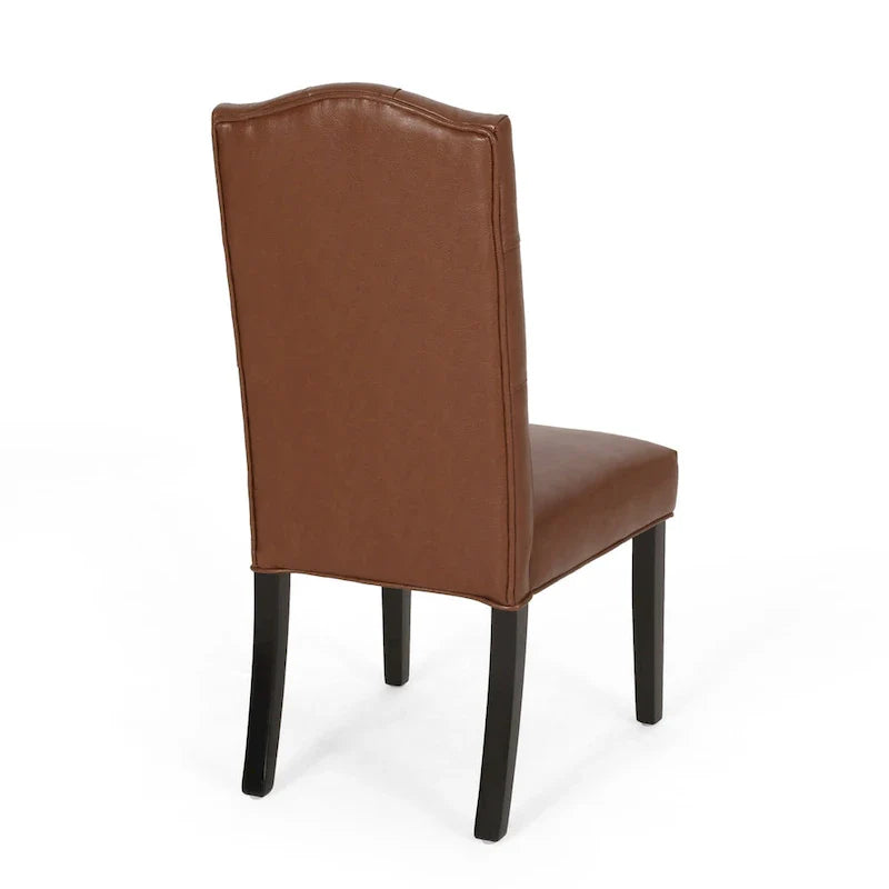 Set of 2 Harriet Modern Tufted Faux Leather Dining Chairs by Christopher Knight Home - Dimensions: 21.5" L x 25.75" W x 41.5" H 17