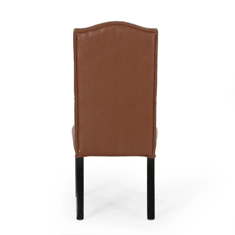 Set of 2 Harriet Modern Tufted Faux Leather Dining Chairs by Christopher Knight Home - Dimensions: 21.5" L x 25.75" W x 41.5" H 20