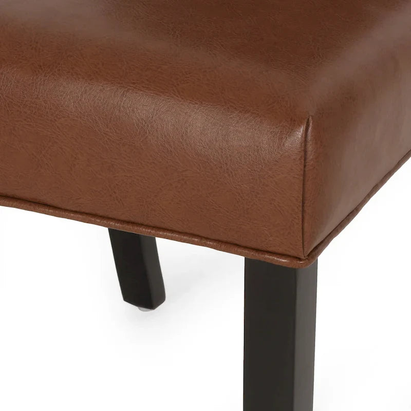 Set of 2 Harriet Modern Tufted Faux Leather Dining Chairs by Christopher Knight Home - Dimensions: 21.5" L x 25.75" W x 41.5" H 22