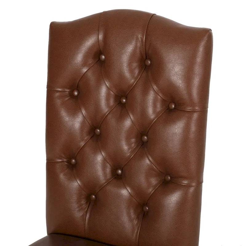 Set of 2 Harriet Modern Tufted Faux Leather Dining Chairs by Christopher Knight Home - Dimensions: 21.5" L x 25.75" W x 41.5" H 23