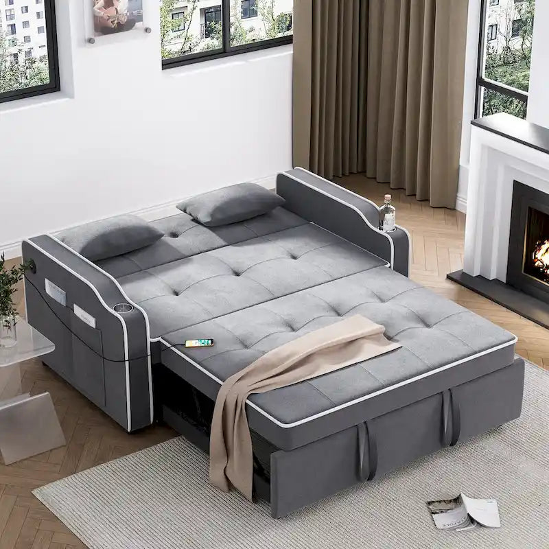 Ouyessir 3-in-1 Versatile Convertible Sofa Bed 9