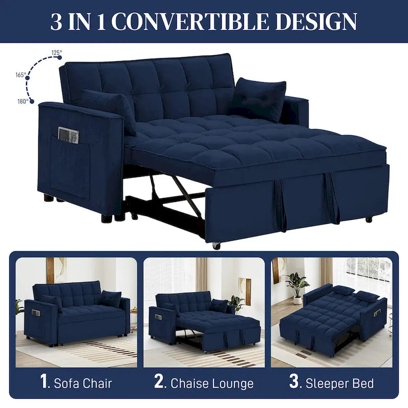 Ouyessir 3-in-1 Versatile Convertible Sofa Bed 23