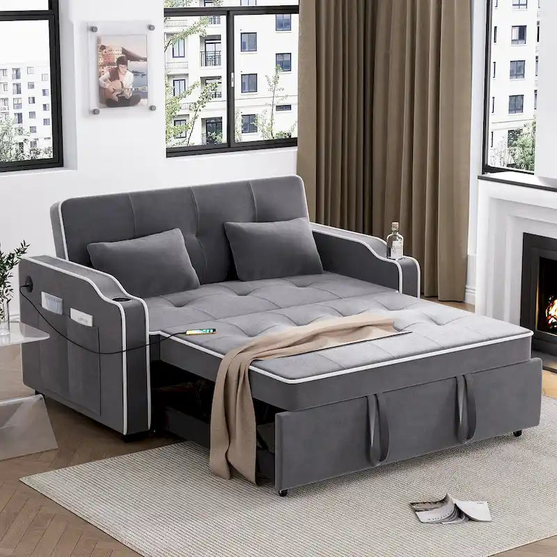 Ouyessir 3-in-1 Versatile Convertible Sofa Bed 28