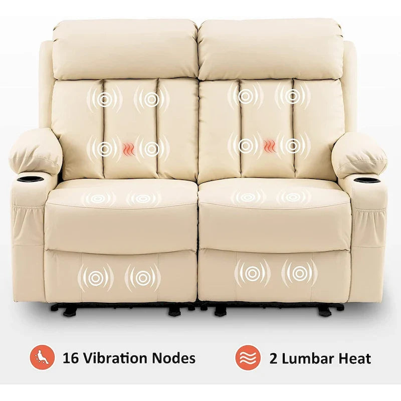 MCombo Faux Leather Electric Reclining Sofa with Heat and Massage - Models 6095/6075/6077 11