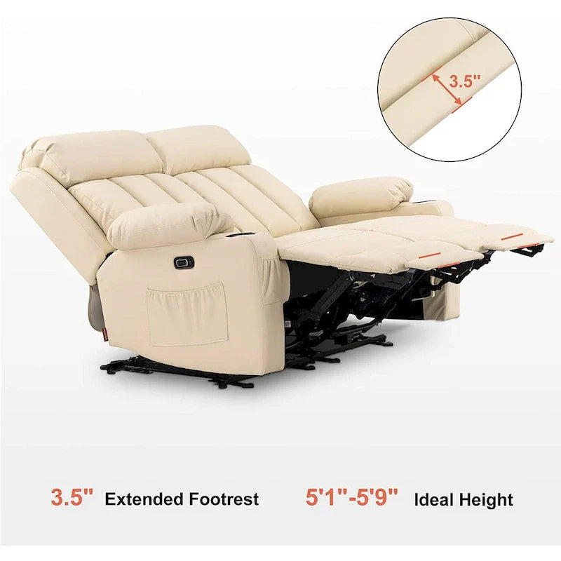 MCombo Faux Leather Electric Reclining Sofa with Heat and Massage - Models 6095/6075/6077 13