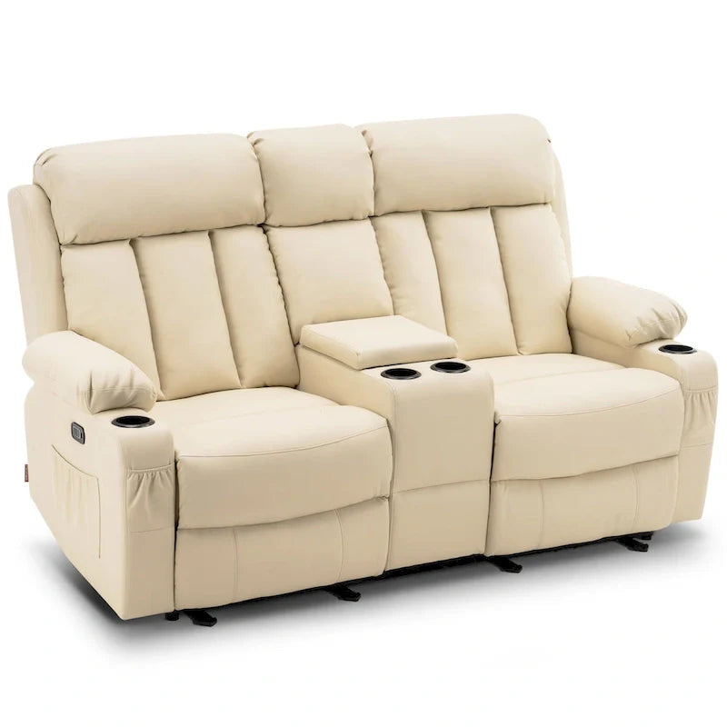 MCombo Faux Leather Electric Reclining Sofa with Heat and Massage - Models 6095/6075/6077 16