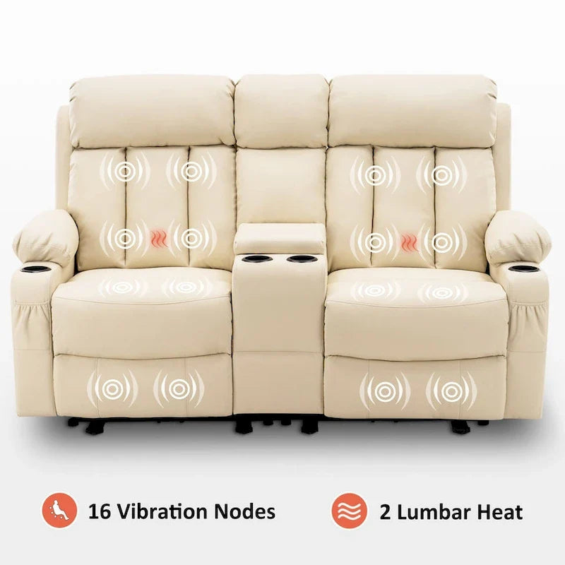MCombo Faux Leather Electric Reclining Sofa with Heat and Massage - Models 6095/6075/6077 18