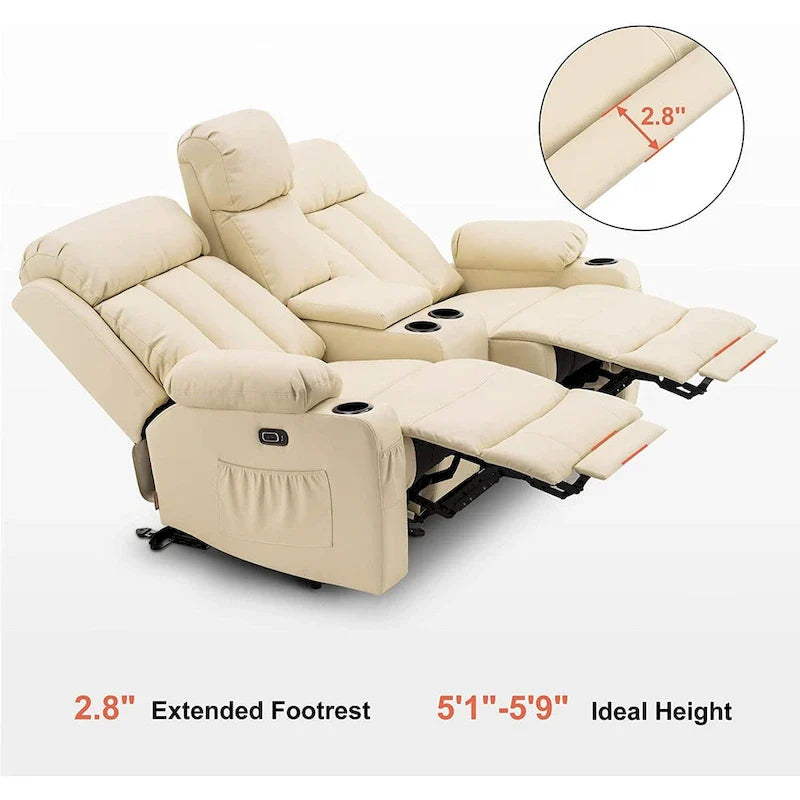 MCombo Faux Leather Electric Reclining Sofa with Heat and Massage - Models 6095/6075/6077 22