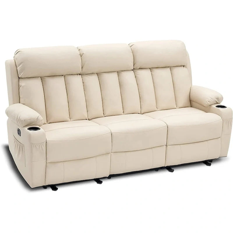 MCombo Faux Leather Electric Reclining Sofa with Heat and Massage - Models 6095/6075/6077 24