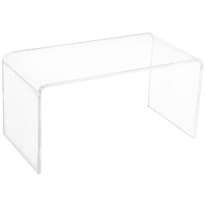 HomCom 32-Inch Long Clear Acrylic Waterfall Coffee Table - 20mm Thick Rectangle Design 2