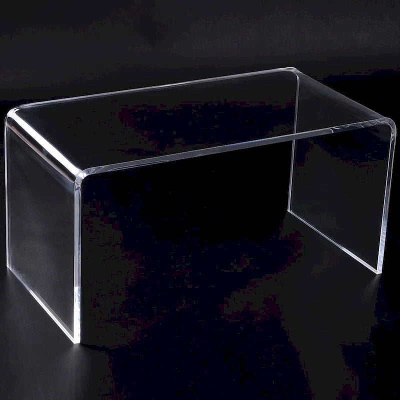 HomCom 32-Inch Long Clear Acrylic Waterfall Coffee Table - 20mm Thick Rectangle Design 8