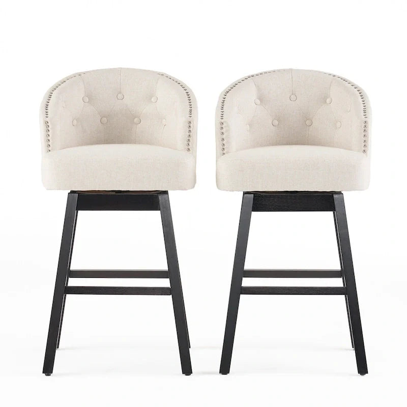Set of 2 Ogden Beige Swivel Bar Stools by Christopher Knight Home