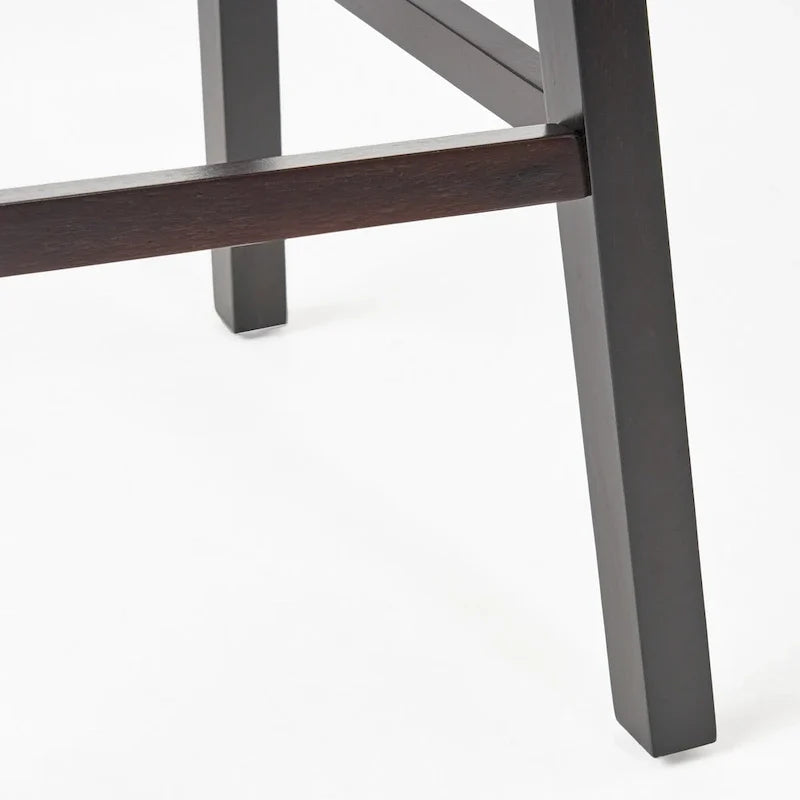 Swivel Bar Stool Set with Tufted Upholstered Seat and Wooden Frame 12
