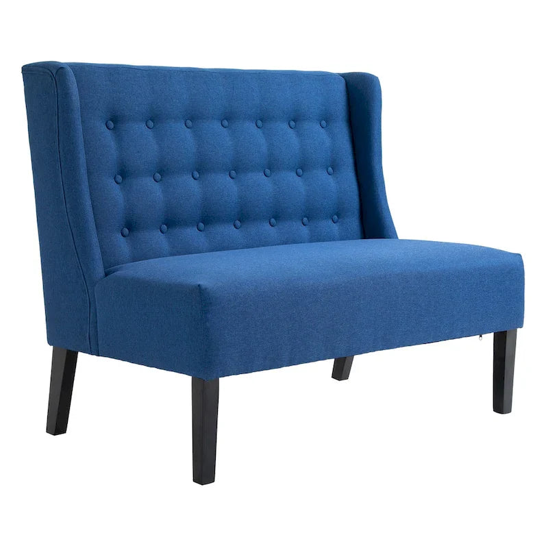 HOMCOM Armless Double Sofa Loveseat - Tufted Linen Upholstery Couch with Wooden Legs for Living Room - 28.75 x 43.25 x 36.5 inches 2