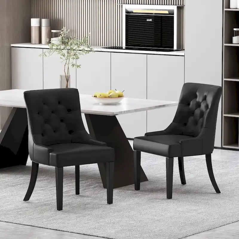Set of 2 Cheney Tufted Dining Chairs by Christopher Knight Home 35