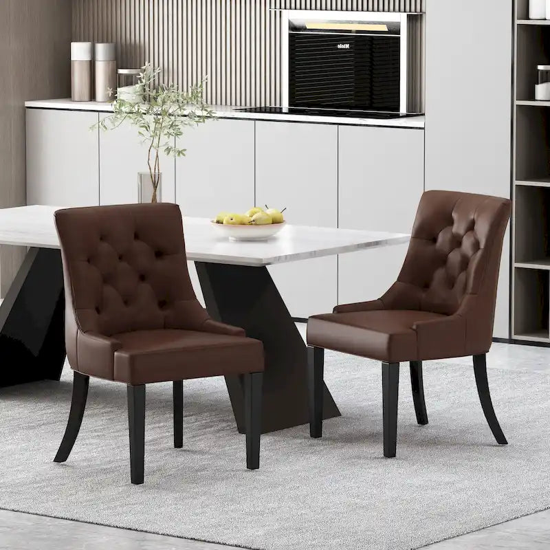 Set of 2 Cheney Tufted Dining Chairs by Christopher Knight Home 36