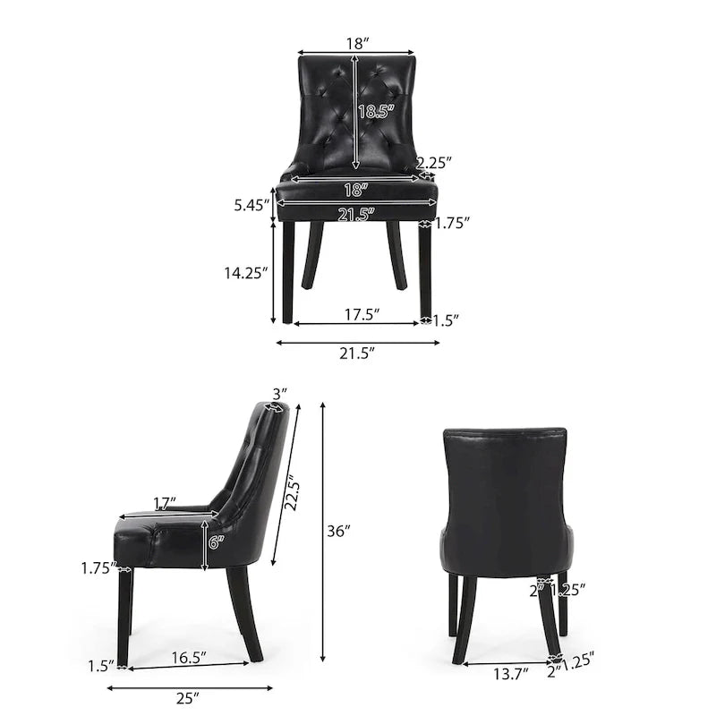 Set of 2 Cheney Tufted Dining Chairs by Christopher Knight Home 4