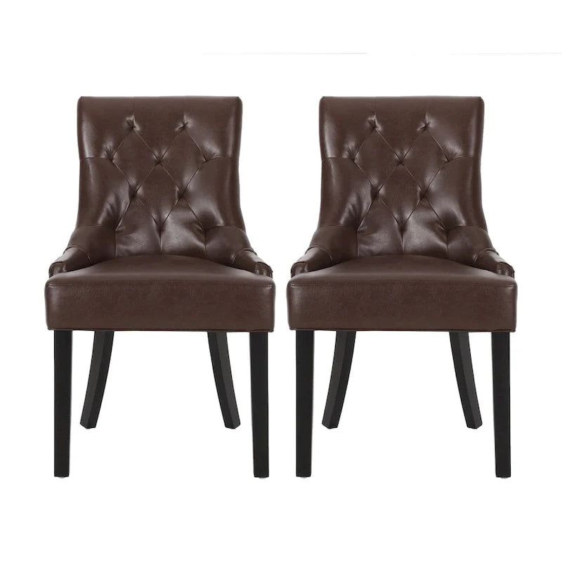 Set of 2 Cheney Tufted Dining Chairs by Christopher Knight Home 12