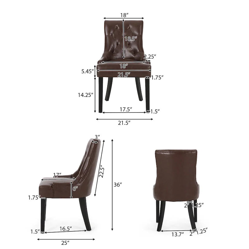 Set of 2 Cheney Tufted Dining Chairs by Christopher Knight Home 14