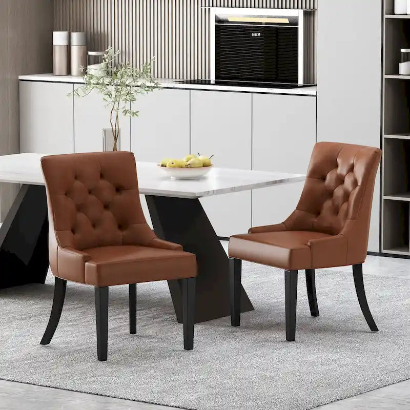 Set of 2 Cheney Tufted Dining Chairs by Christopher Knight Home 21