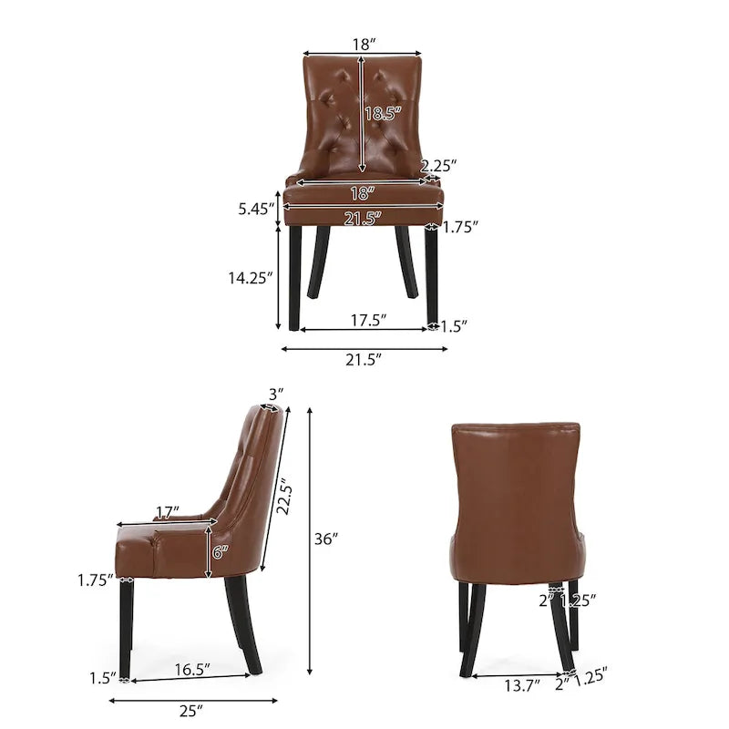 Set of 2 Cheney Tufted Dining Chairs by Christopher Knight Home 24
