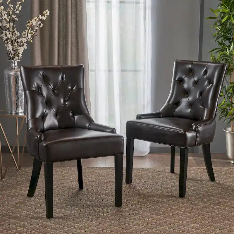 Set of 2 Cheney Tufted Dining Chairs by Christopher Knight Home 31
