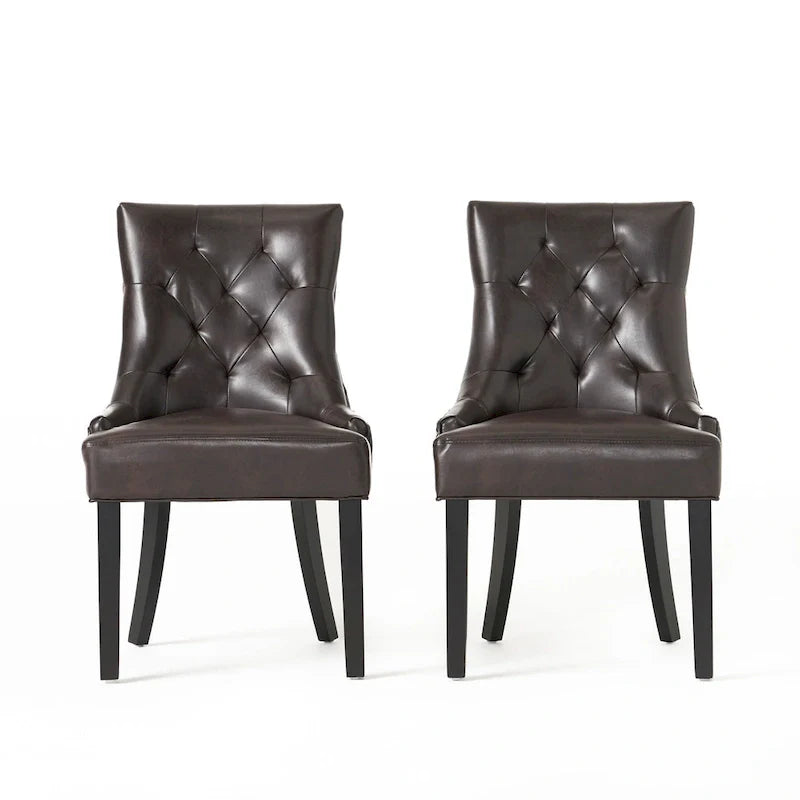 Set of 2 Cheney Tufted Dining Chairs by Christopher Knight Home 32