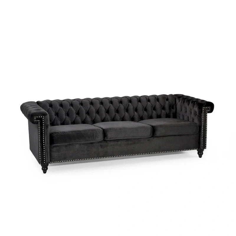 Christopher Knight Home Parkhurst Velvet Tufted Sofa 4