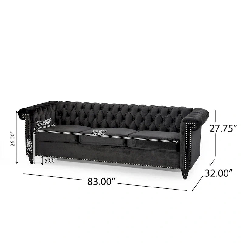 Christopher Knight Home Parkhurst Velvet Tufted Sofa 11