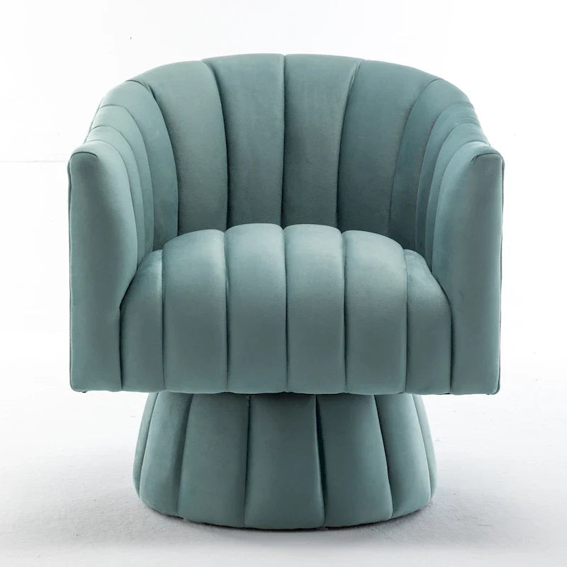 SEYNAR Contemporary Glam Velvet Round Swivel Accent Barrel Chair for Living Room 44