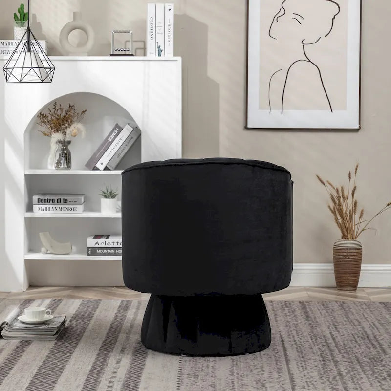 SEYNAR Contemporary Glam Velvet Round Swivel Accent Barrel Chair for Living Room 9