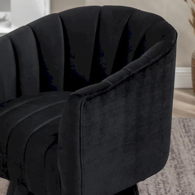 SEYNAR Contemporary Glam Velvet Round Swivel Accent Barrel Chair for Living Room 11