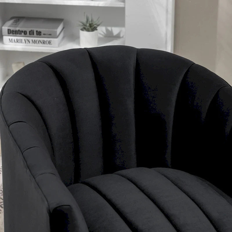 SEYNAR Contemporary Glam Velvet Round Swivel Accent Barrel Chair for Living Room 12