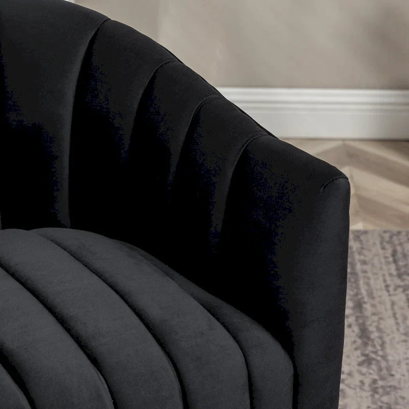 SEYNAR Contemporary Glam Velvet Round Swivel Accent Barrel Chair for Living Room 13