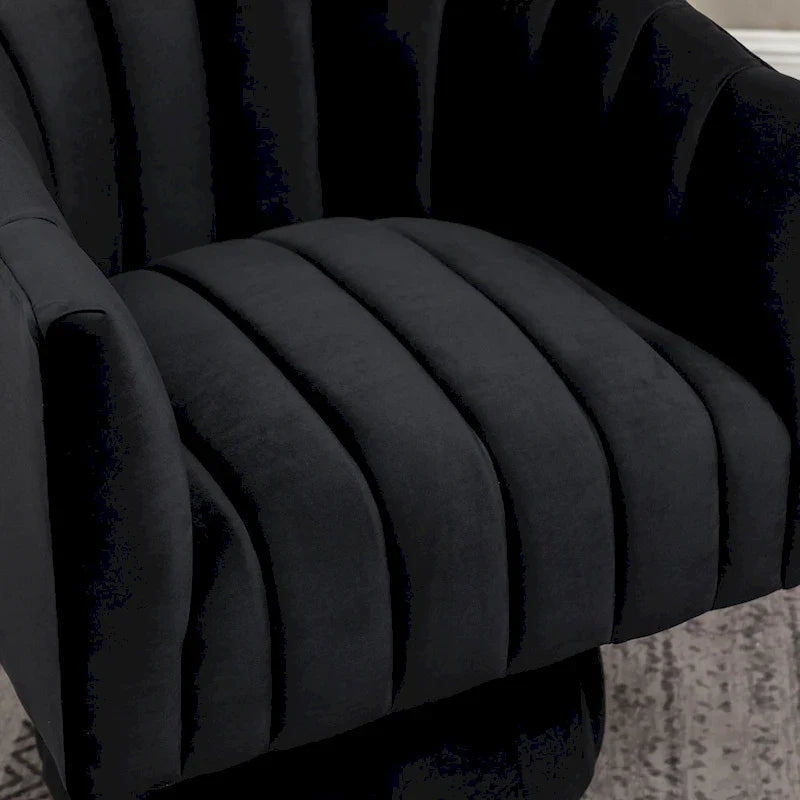 SEYNAR Contemporary Glam Velvet Round Swivel Accent Barrel Chair for Living Room 14