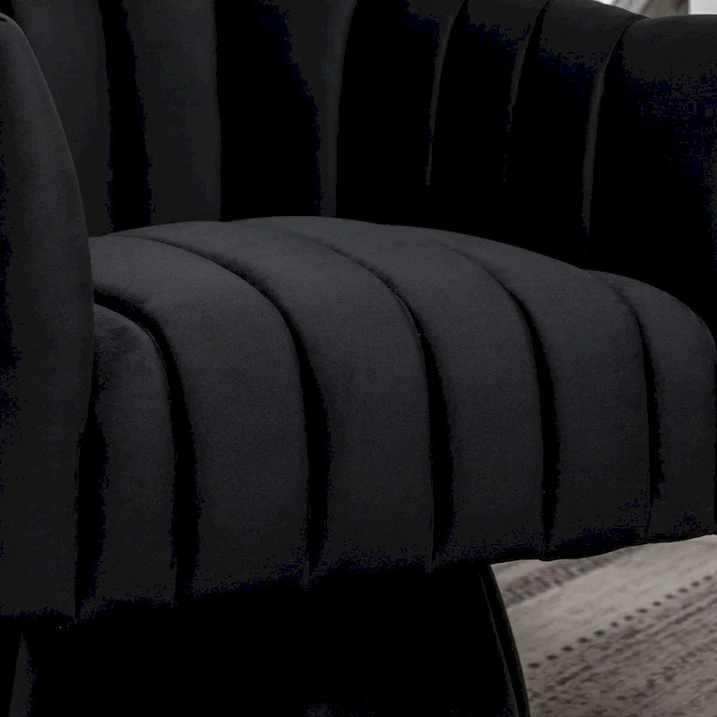 SEYNAR Contemporary Glam Velvet Round Swivel Accent Barrel Chair for Living Room 17
