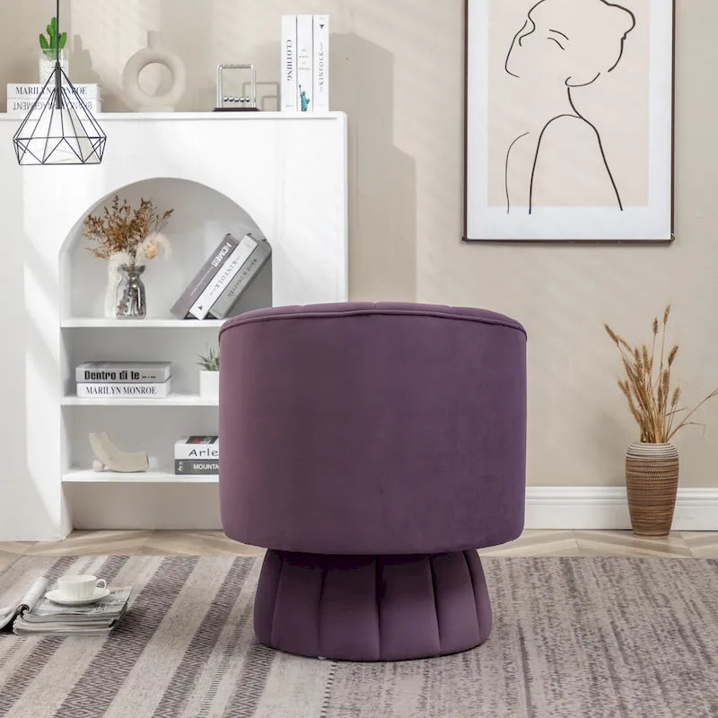 SEYNAR Contemporary Glam Velvet Round Swivel Accent Barrel Chair for Living Room 22