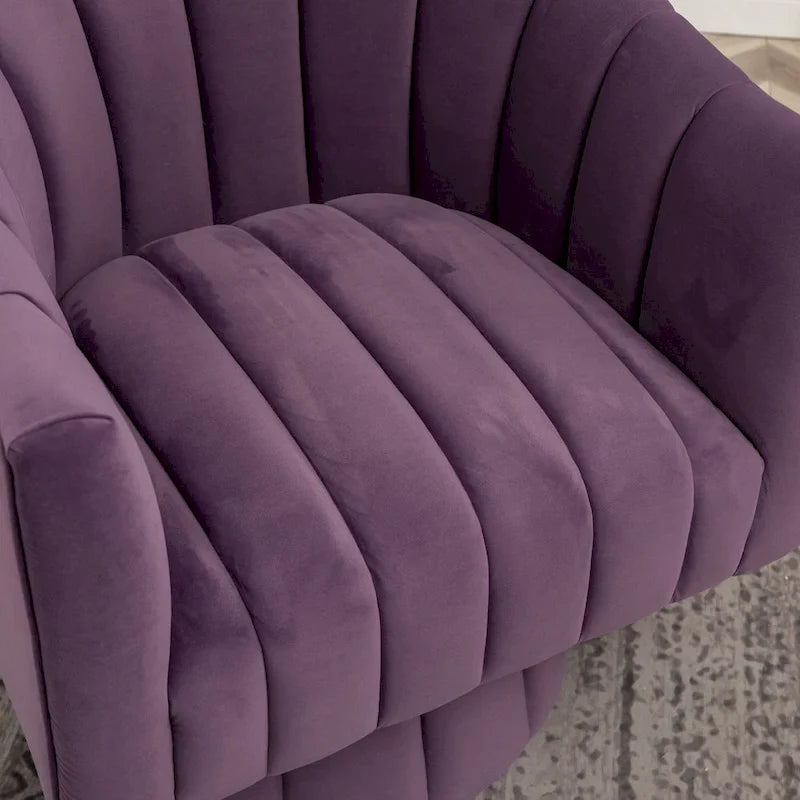 SEYNAR Contemporary Glam Velvet Round Swivel Accent Barrel Chair for Living Room 25