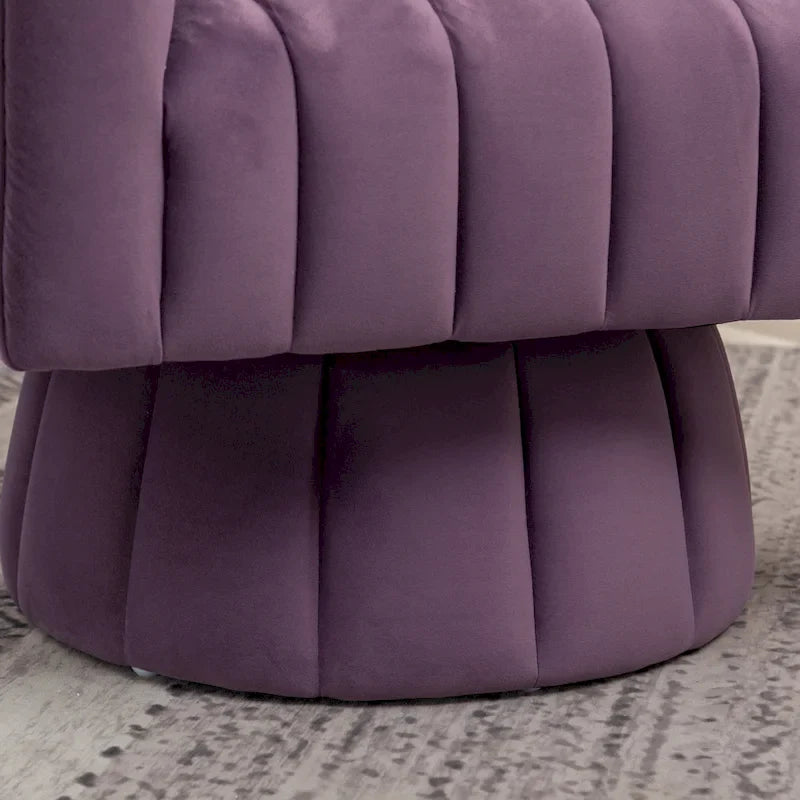SEYNAR Contemporary Glam Velvet Round Swivel Accent Barrel Chair for Living Room 30