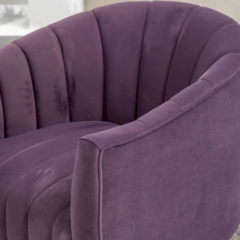 SEYNAR Contemporary Glam Velvet Round Swivel Accent Barrel Chair for Living Room 31