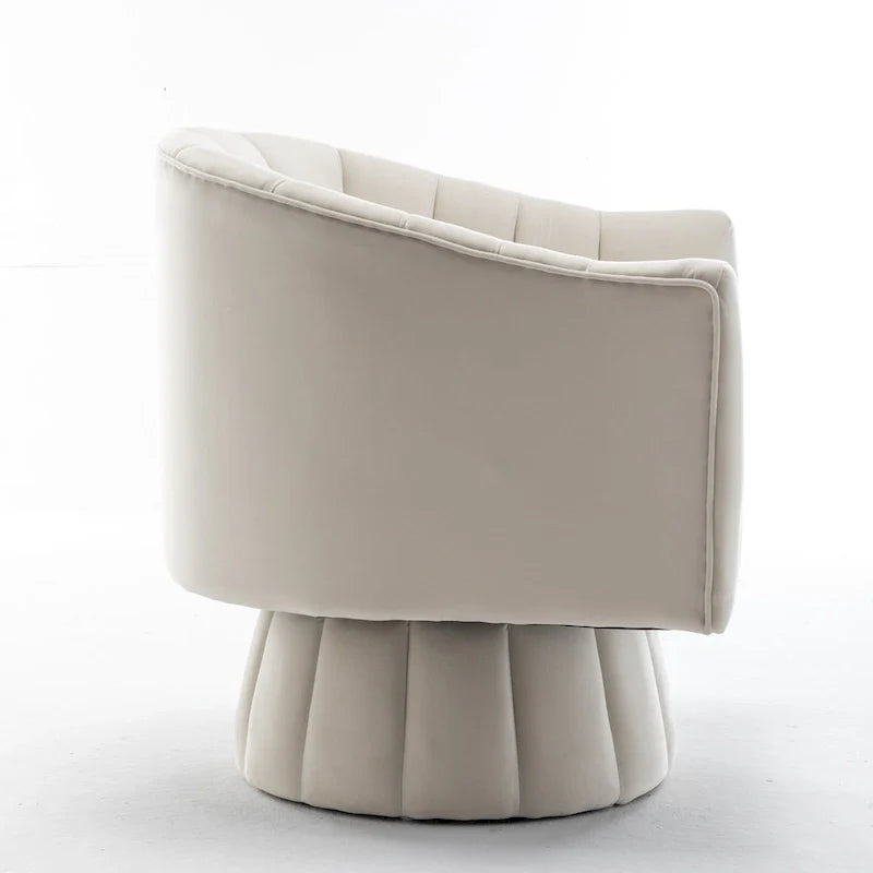 SEYNAR Contemporary Glam Velvet Round Swivel Accent Barrel Chair for Living Room 32