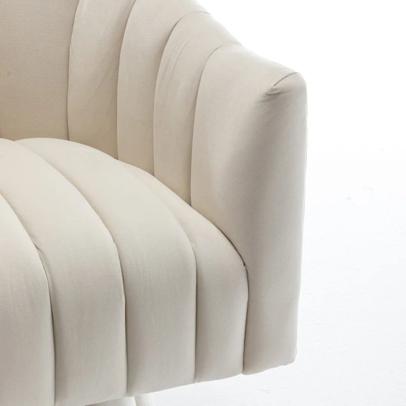 SEYNAR Contemporary Glam Velvet Round Swivel Accent Barrel Chair for Living Room 35