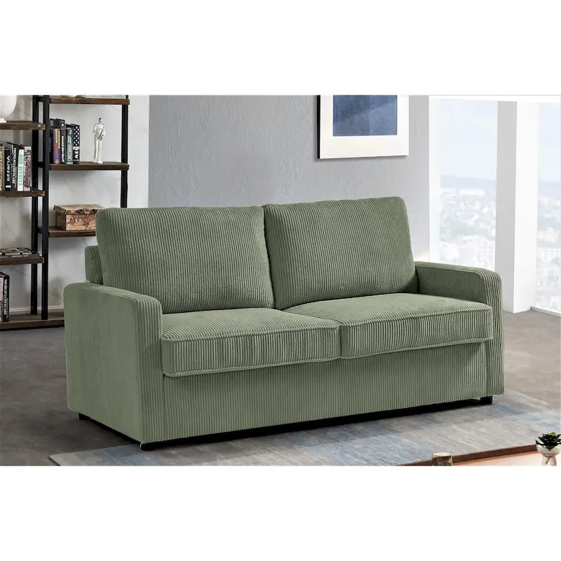 Manchester 70-Inch Square Arm Sofa Bed in Polyester Corduroy 24