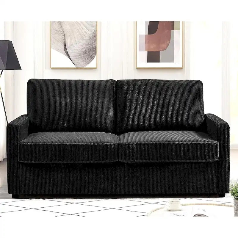 Manchester 70-Inch Square Arm Sofa Bed in Polyester Corduroy 26
