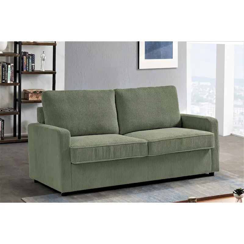 Manchester 70-Inch Square Arm Sofa Bed in Polyester Corduroy 1