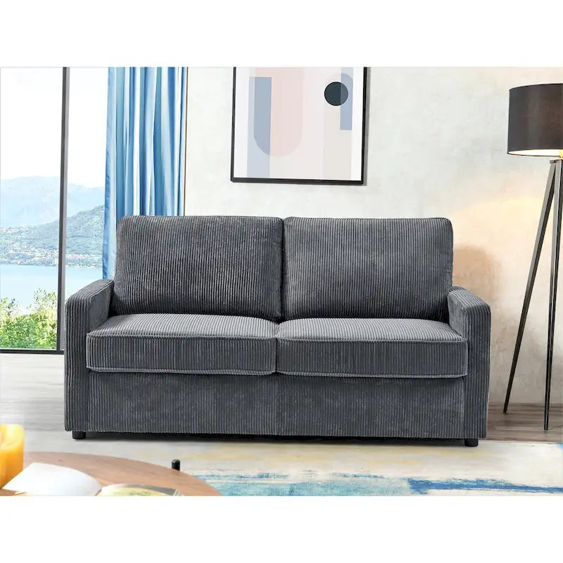 Manchester 70-Inch Square Arm Sofa Bed in Polyester Corduroy 5
