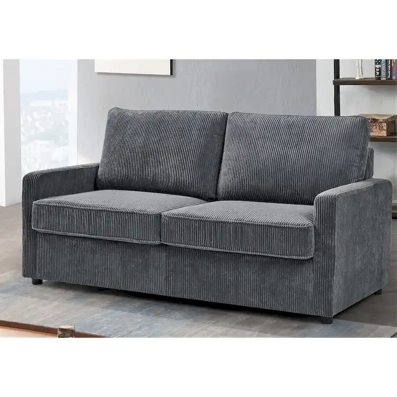 Manchester 70-Inch Square Arm Sofa Bed in Polyester Corduroy 6