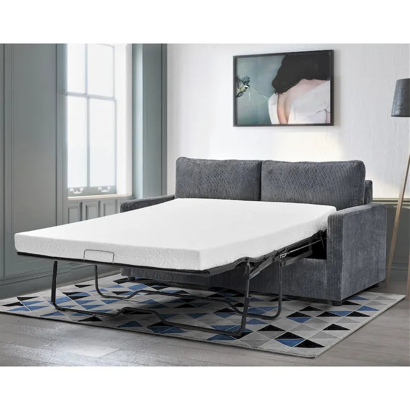 Manchester 70-Inch Square Arm Sofa Bed in Polyester Corduroy 7